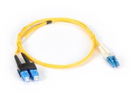 Single-Mode 9-Micron Duplex Fiber Optic Cable LC-SC PVC 5-m 16.4-ft.