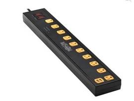 EATON TRIPP LITE SURGE PROTECTOR 10-OUTLET W SWIVEL LIGHT BARS 2 USB PORTS 10FT CORD BLACK