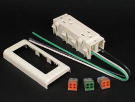 LEGRAND-WIREMOLD RECEPT W/PIGTAILS IVORY 1