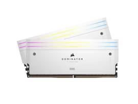 CORSAIR DDR5, 6400MT/S 96GB 2X48GB DIMM, UNBUFFERED, 32-40-40-84, STD PMIC, XMP 3.0, DOMINATOR TITANIUM WHITE HEATSPREADER, RGB LED, 1.4V