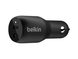 BELKIN DUAL USBC CARCHGR 18WX2,BLK