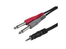 MONOPRICE 1/8IN TRS MALE TO TWO 1/4IN TS MALE CABL