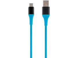 MONOPRICE ATLASFLEX SERIES DURABLE USB 2.0 TYPE-C TO TYPE-A CHARGE & SYNC KEVLAR-REINFORCED NYLON-BRAID CABLE_ 1.5FT_ BLUE