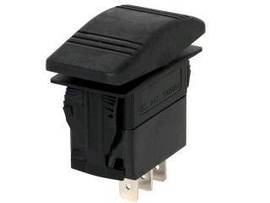 GAMBER SWITCH, ROCKER, ON/OFF/ON, SPDT, 4 CONTACTS 2 RED LIGHTS, BLACK