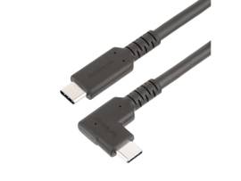 STARTECH 1.6FT (50CM) RUGGED RIGHT ANGLE USB-C CABLE, USB 10 GBPS, USB C TO C DATA TRANSFER CABLE, 4K 60HZ DP ALT MODE, 100W PD, 90 DEGREE USB-C CABLE