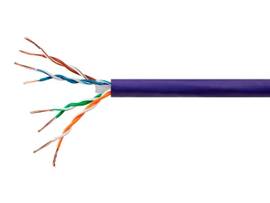 MONOPRICE CAT6 1000FT PURPLE CMP UL BULK CABLE_ SOLID (W/SPINE)_ UTP_ 23AWG_ 550MHZ_ PURE BARE COPPER_ REELEX II PULL BOX_ NO LOGO_ BULK ETHERNET