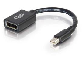 C2G 6IN MINI DISPLAYPORT M TO DP F BK