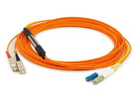 This is a 3m LC (male) to SC (male) orange duplex riser-rated fiber mode conditi
