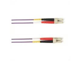 OM1 62.5/125 Multimode Fiber Optic Patch Cable - OFNR PVC, LC to LC, Purple, 10-