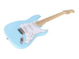 MONOPRICE INDIO BY MONOPRICE CALI DLX PLUS SOLID ASH ELECTRIC GUITAR WITH GIG BAG - LIGHT BLUE WITH MAPLE FRETBOARD