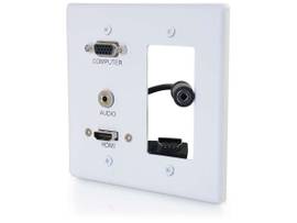 C2G DECOR. 2 GANG VGA 3.5MM HDMI WALL PLATE