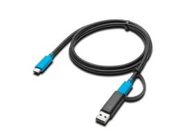 KENSINGTON USB-C 3.2 G2 10GBPS CBL W/ USB-A ADPTR - 100W PWR DEL, 1 MTR