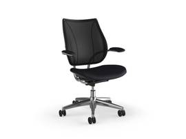 LIBERTY CONFERENCE CHAIR WITH POLISHED ALUMINUM AND FIXED ARMS - SADDLE CORVARA LEATHER