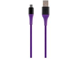 MONOPRICE ATLASFLEX SERIES DURABLE USB 2.0 MICRO B TO TYPE-A CHARGE & SYNC KEVLAR-REINFORCED NYLON-BRAID CABLE_ 6FT_ PURPLE