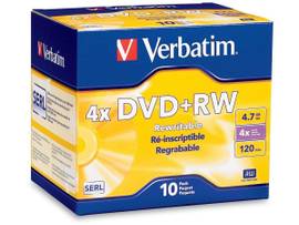DVD+RW 4.7GB 4X 10PK JC