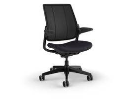 SMART TASK CHAIR WITH BLACK FRAME AND HEIGHT-ADJUSTABLE ARMS - GRAPHITE CORDE 4 FABRIC