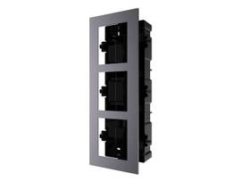 HIKVISION DS-KD-ACF3/PLASITC: 3 MODULE ACCESSORIES, USED FOR FLUSH MOUNTING, INCLUDES A PLASTIC FLUSH MOUTING BOX FOR 3 MODULE, A FRONT PANEL FOR 3