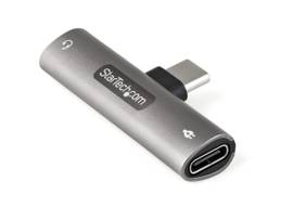 USB C audio and charge adapter w/ 3.5mm TRRS audio and 60W USB-C power delivery