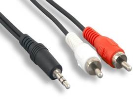 AXIOM 25FT 3.5MM STEREO TO 2 X RCA STEREO MALE Y-CABLE