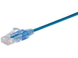 MONOPRICE CAT6A 7FT BLUE PATCH CABLE_ UTP_ 30AWG_ 10G_ PURE BARE COPPER_ SNAGLESS RJ45_ SLIMRUN SERIES ETHERNET CABLE