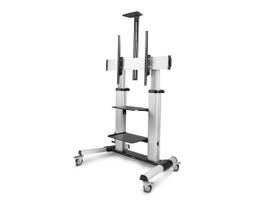 STARTECH ROLLING TV CART/STAND ON WHEELS FOR 60-100INCH FLAT SCREENS UP TO 220LB (100KG), HEIGHT ADJUSTMENT VIA HAND CRANK, MOBILE/PORTABLE TROLLEY