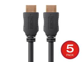 MONOPRICE 4K HIGH SPEED HDMI CABLE 5FT - 18GBPS BLACK - 5 PACK