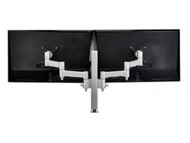 ATDEC DUAL ARM MONITOR MOUNT F SILVER
