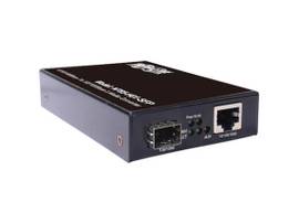 TRIPP HARDENED GIGABIT COPPER TO FIBER MEDIA CONVERTER 10/100/1000 MBPS RJ45/SFP 10 TO 60C