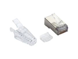 BLACK BOX CORP CAT6A MODULAR PLUGS WITH CLEAR BOOTS STP 100 PACK