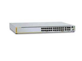 ALLIED L2+ MANAGED STACKABLE SWITCH, 24 POE+ PORTS 10/100MBPS, 2-PORT SFP/COPPER COMBO PORT, 2 DEDICATED STACK SLOTS, 1 FIXED AC POWER SUPPLY US POWER
