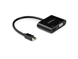 2-in-1 Mini DisplayPort 1.2 (HBR2) to HDMI 2.0 4K 60Hz or VGA 1080p monitor adap