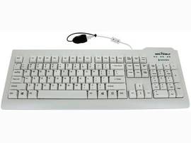 SEAL SHIELD SEAL CLEAN WATERPROOF KEYBOARD W/ KEY LOCKING FUNCTION - DISHWASHER SAFE - ISO / AZERTY / FRENCH / QUICK CONNECT USB CABLE / WHITE - CE /