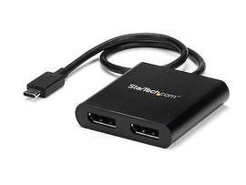STARTECH 2-PORT USB-C TO DISPLAYPORT MST HUB - 4K 30HZ - MULTI-STREAM TRANSPORT HUB FOR USB C WINDOWS DEVICES - THUNDERBOLT 3 COMPATIBLE