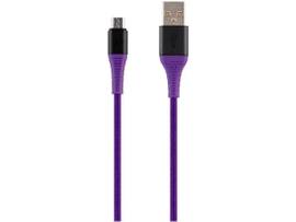 MONOPRICE ATLASFLEX SERIES DURABLE USB 2.0 MICRO B TO TYPE-A CHARGE & SYNC KEVLAR-REINFORCED NYLON-BRAID CABLE_ 3FT_ PURPLE