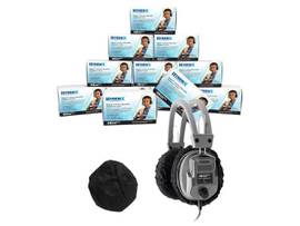 VCOM HAMILTONBUHL HYGENX SANITARY, DISPOSABLE EAR CUSHION COVERS FOR 4.5INCH DELUXE-SIZED HEADPHONES AND HEADSETS, MASTER CARTON OF 600 PAIRS, BLACK