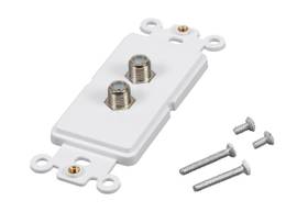 MONOPRICE DECOR INSERT W/2 F COUPLERS WHITE