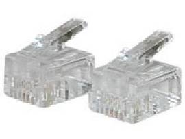C2G RJ11 6X4 MOD PLUG F/RND SOLID CBL 25PK