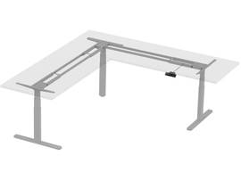 MONOPRICE TRIPLE-MOTOR HEIGHT-ADJUSTABLE SIT-STAND L-SHAPED CORNER DESK FRAME_ GRAY