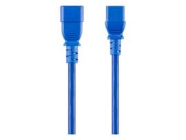 MONOPRICE EXTENSION CORD - IEC 60320 C14 TO IEC 60320 C13_ 14AWG_ 15A/1875W_ SJT_ 100-250V_ BLUE_ 3FT