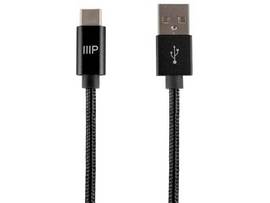 MONOPRICE PALETTE SERIES USB 2.0 TYPE-C TO TYPE-A CHARGE AND SYNC NYLON-BRAID CABLE_ 10FT_ BLACK