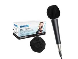 VCOM HYGENX SANITARY, DISPOSABLE MICROPHONE COVERS - BLACK, BOX OF 100