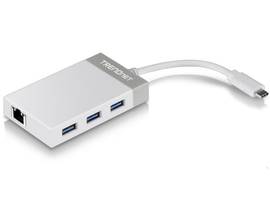 TRENDNET USB-C TO GIGABIT ETHERNET ADAPTER + USB HUB