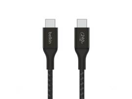 BELKIN 240W BRAIDED C-C CABLE, 2M BLK