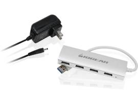 IOGEAR ALUMINUM USB 3.0 4 PRT HUB W/POWER SUPP