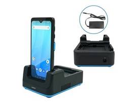 UNITECH PA768 1-SLOT ETHERNET CRADLE W/ POWER SUPPLY 1010-900043G (5V/6A) AND POWER CORD 1010-601551G.