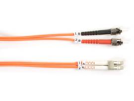 OM1 62.5/125 Multimode Fiber Optic Patch Cable - OFNR PVC, ST to LC, Orange, 10-