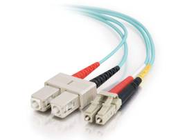 LEGRAND-ORTRONICS 4M LC/SC 10GB OM3 MULTIMODE AQUA FIBER