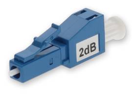 2-Pack of 2dB fixed LC Male to LC Female OS1 SMF Simplex Fiber Attenuators