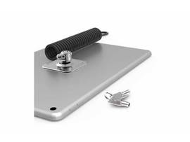 COMPULOCKS UNIVERSAL TABLET LOCK WITH KEYED COILED CABLE LOCK BLACK
