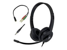 ANDREA AC-155 ON-EAR STEREO MOBILE HEADSET FEATURES NOISE CANCELLING MICROPHONE WITH INTERNAL WINDSCREENS, LEATHERETTE EAR CUSHIONS, RIGID WIRE BOOM